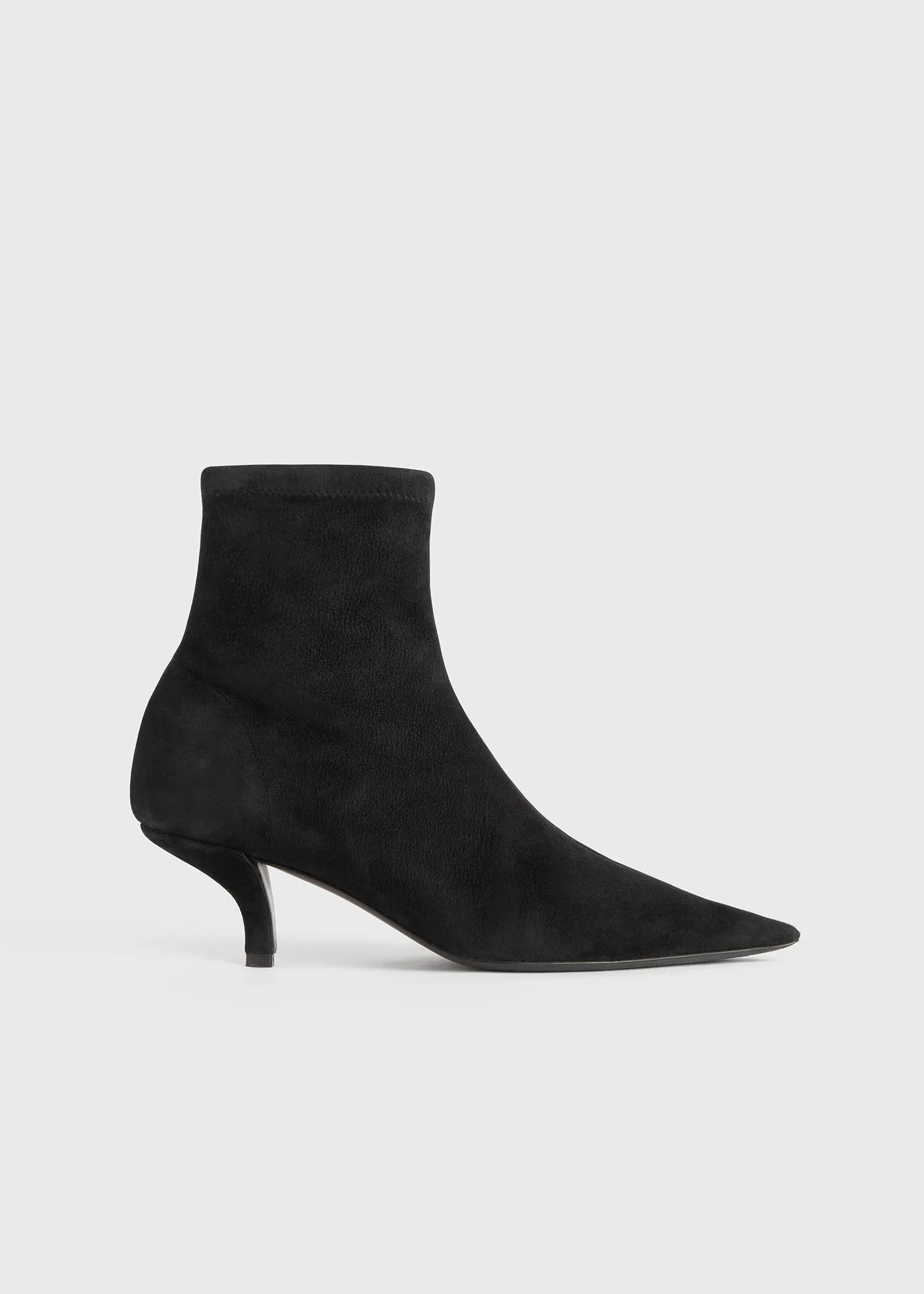 Suede heeled sock boots black