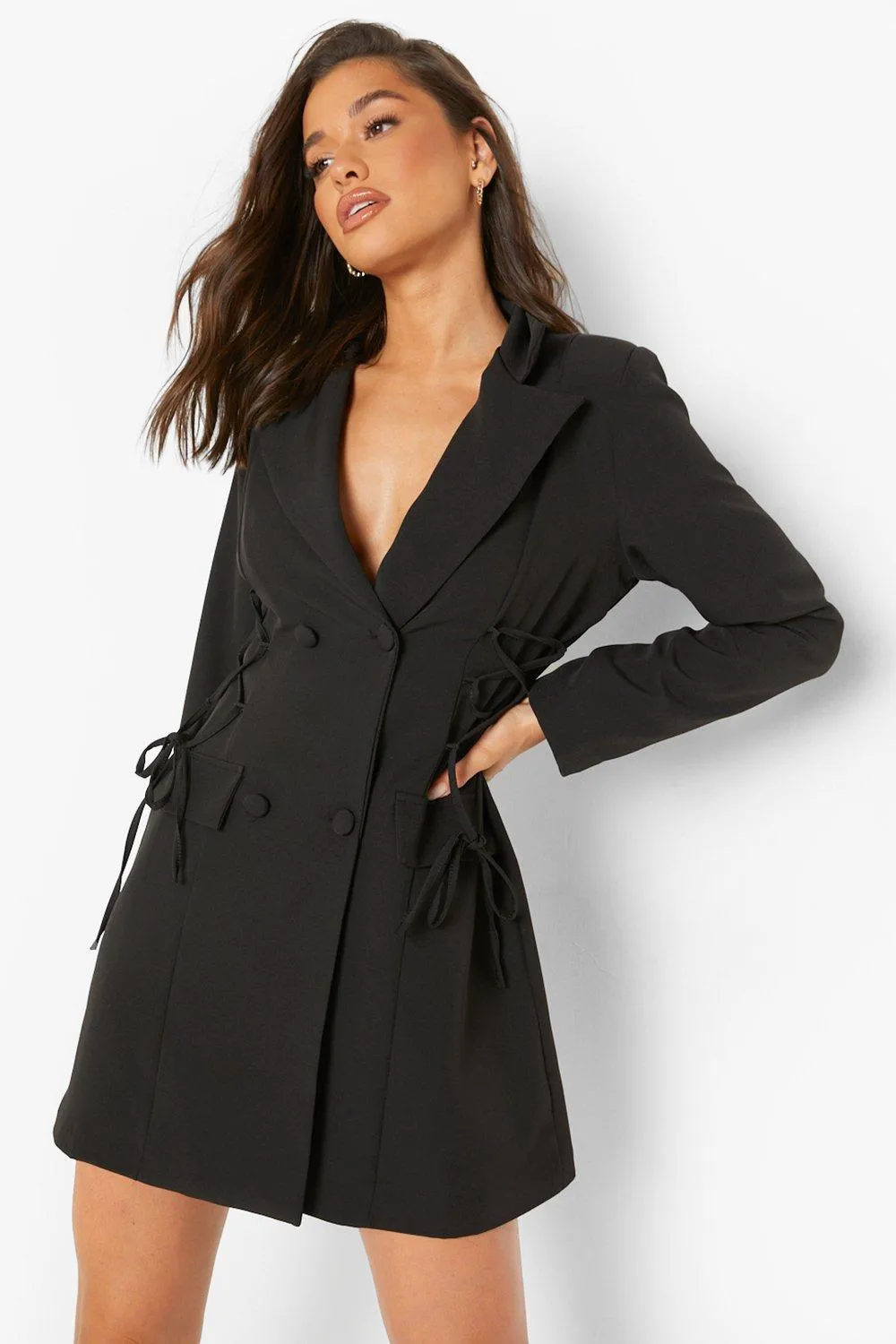 Tailored Lace Up Blazer Dress