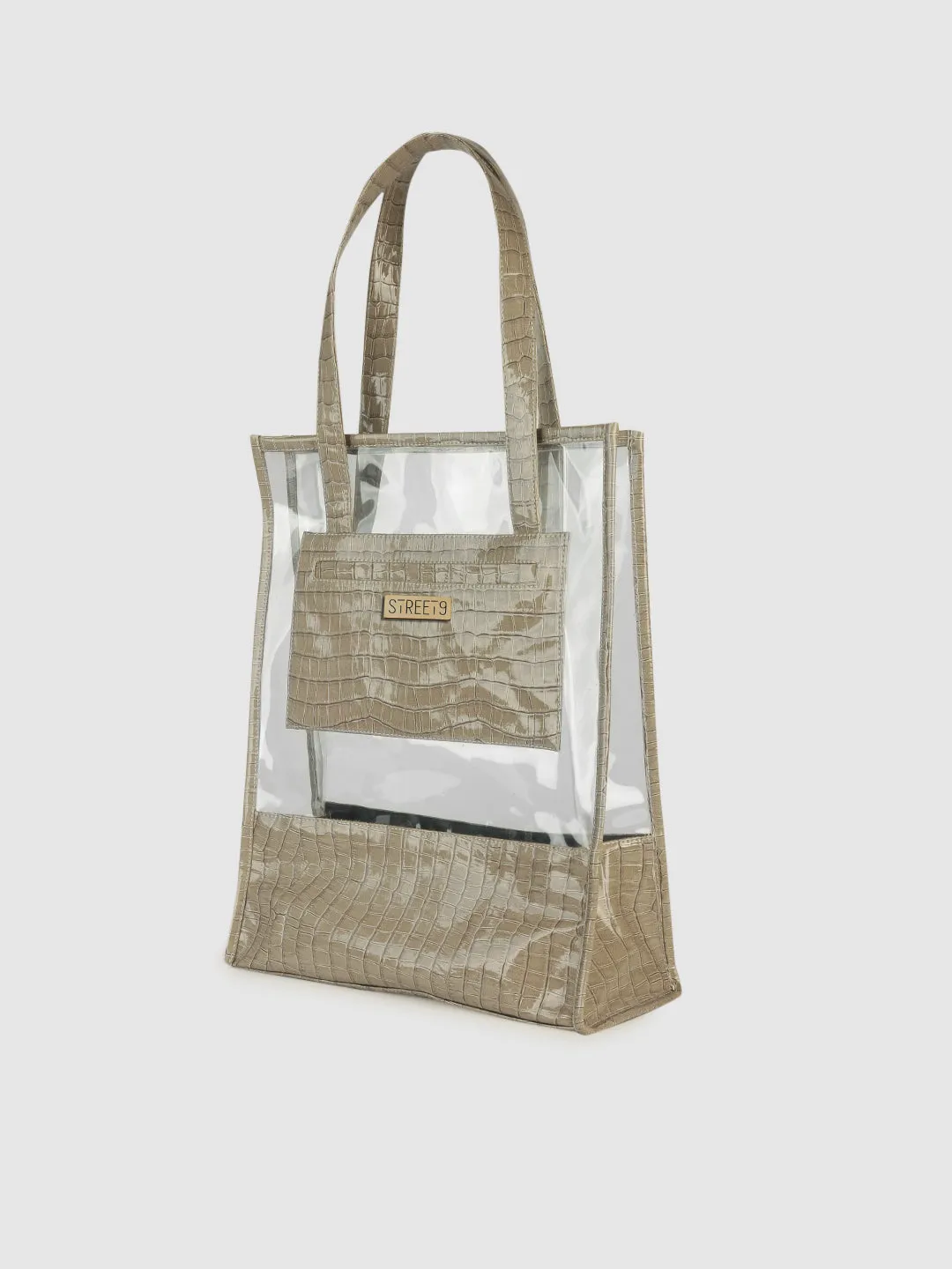 Taupe Half Croco Tote Bag