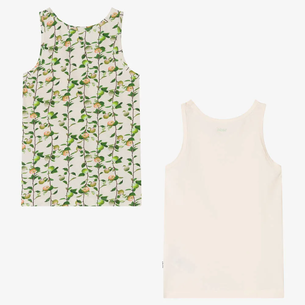 Teen Girls Ivory & Green Vests (2 Pack)