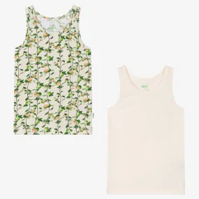 Teen Girls Ivory & Green Vests (2 Pack)