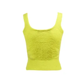 TOP CROPPED IN MOHAIR Donna Verde acido