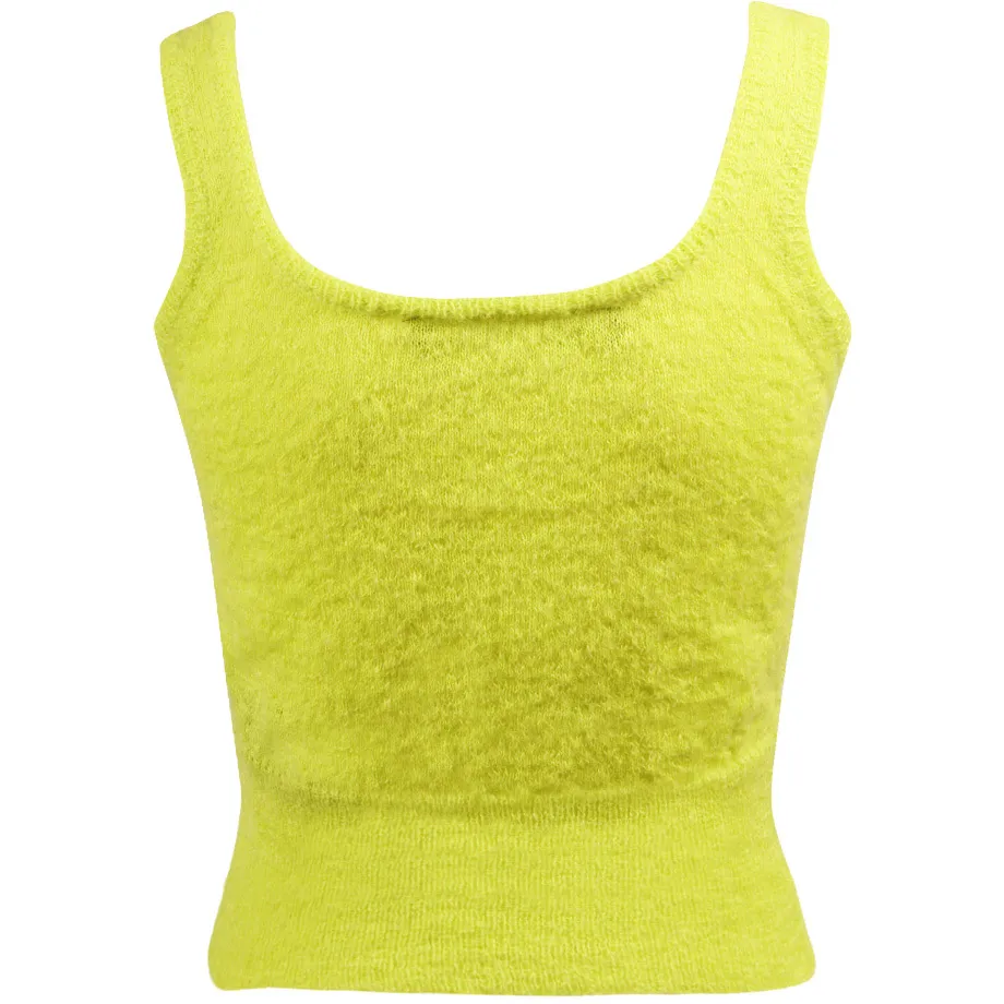 TOP CROPPED IN MOHAIR Donna Verde acido