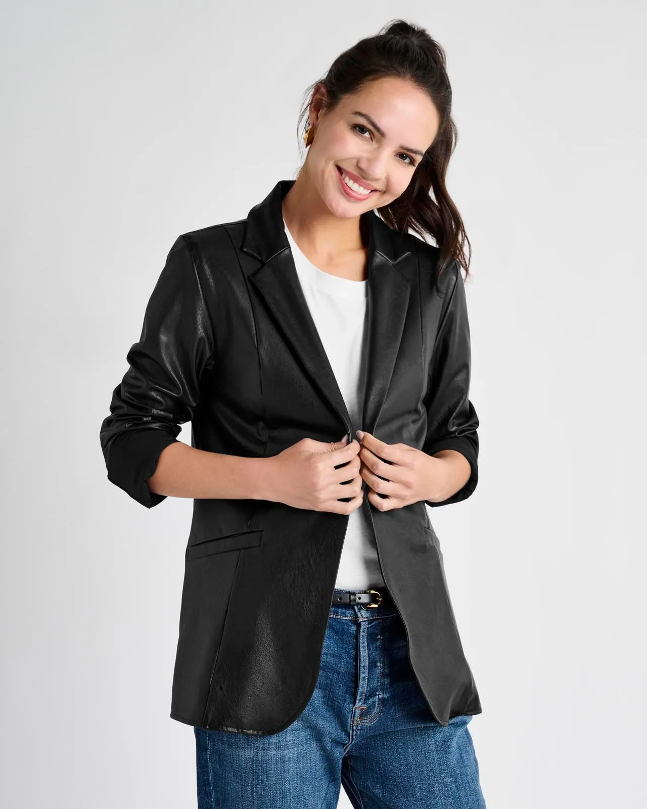 Vegan Leather Blazer