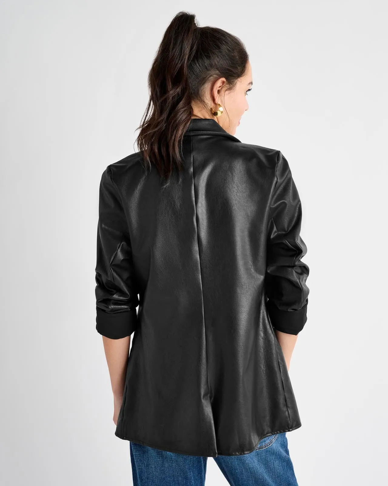 Vegan Leather Blazer