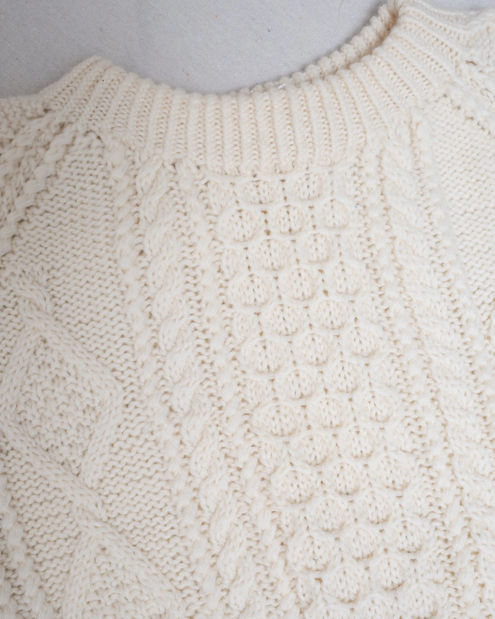 Vintage Eggshell Fisherman Knit Sweater (S/M)