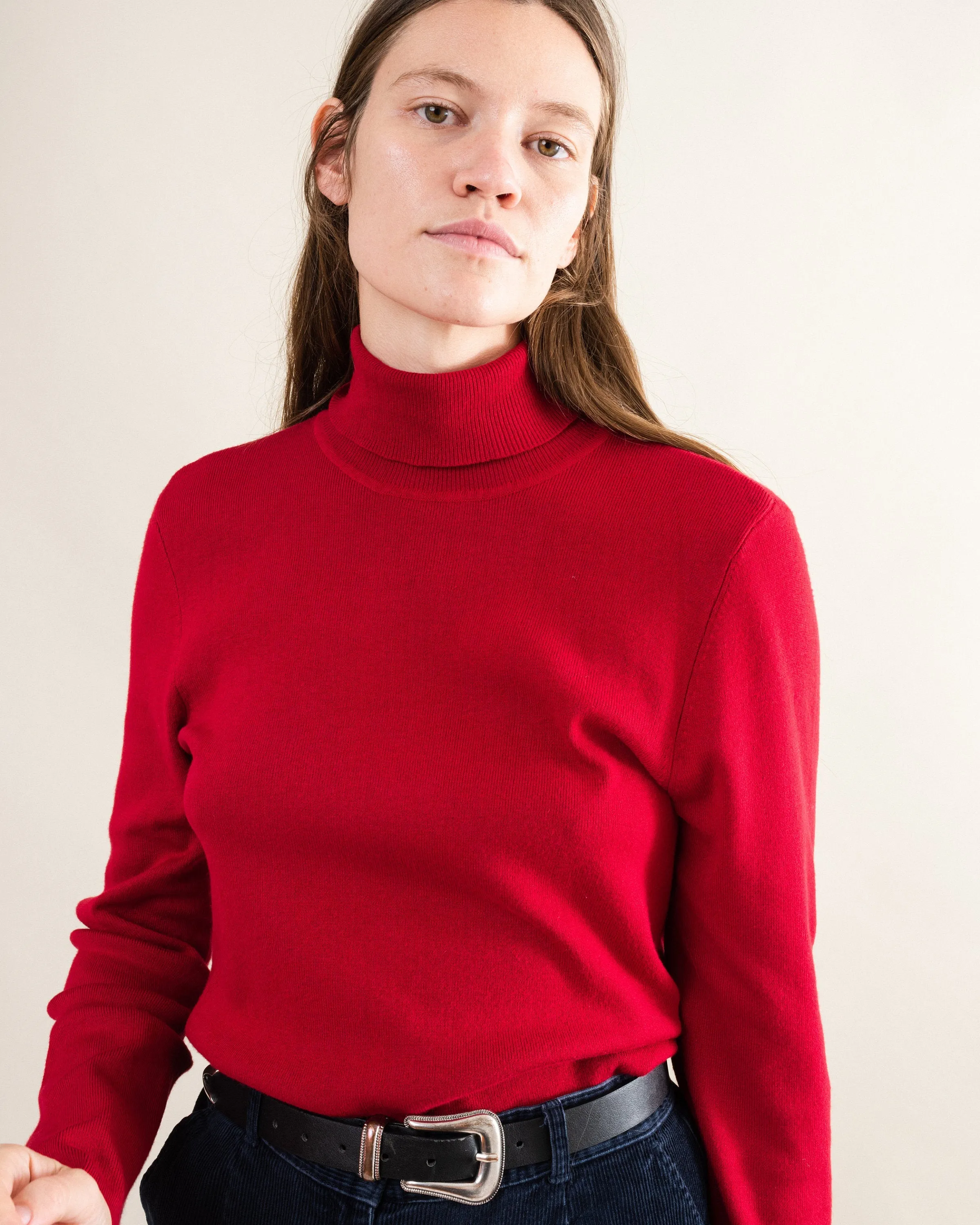 Vintage Wine Red Turtleneck Sweater (S/M)