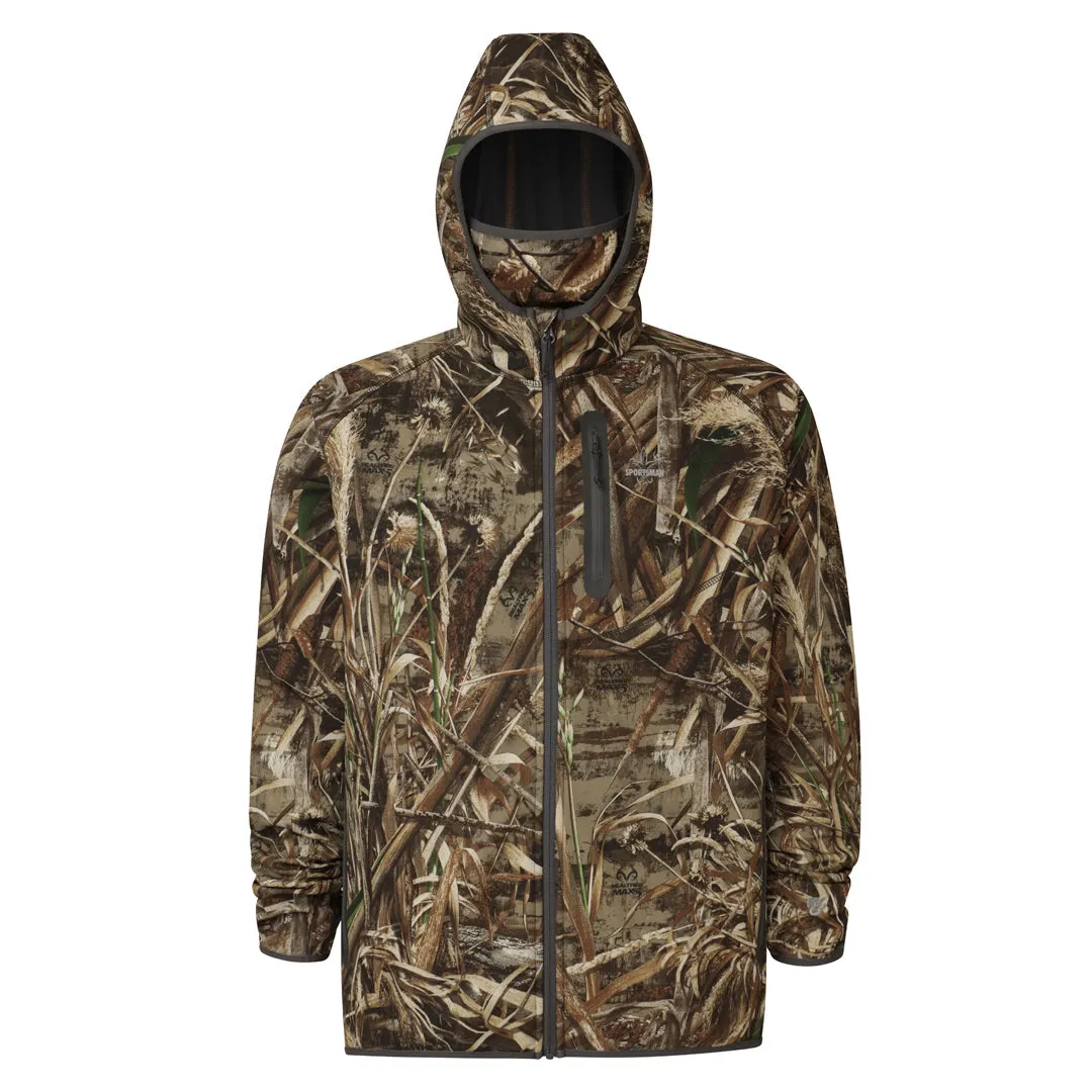 W3 Outbound Full Zip Hoodie: Mid weight Windproof Fishing Hoodie with Face Mask Full Zip