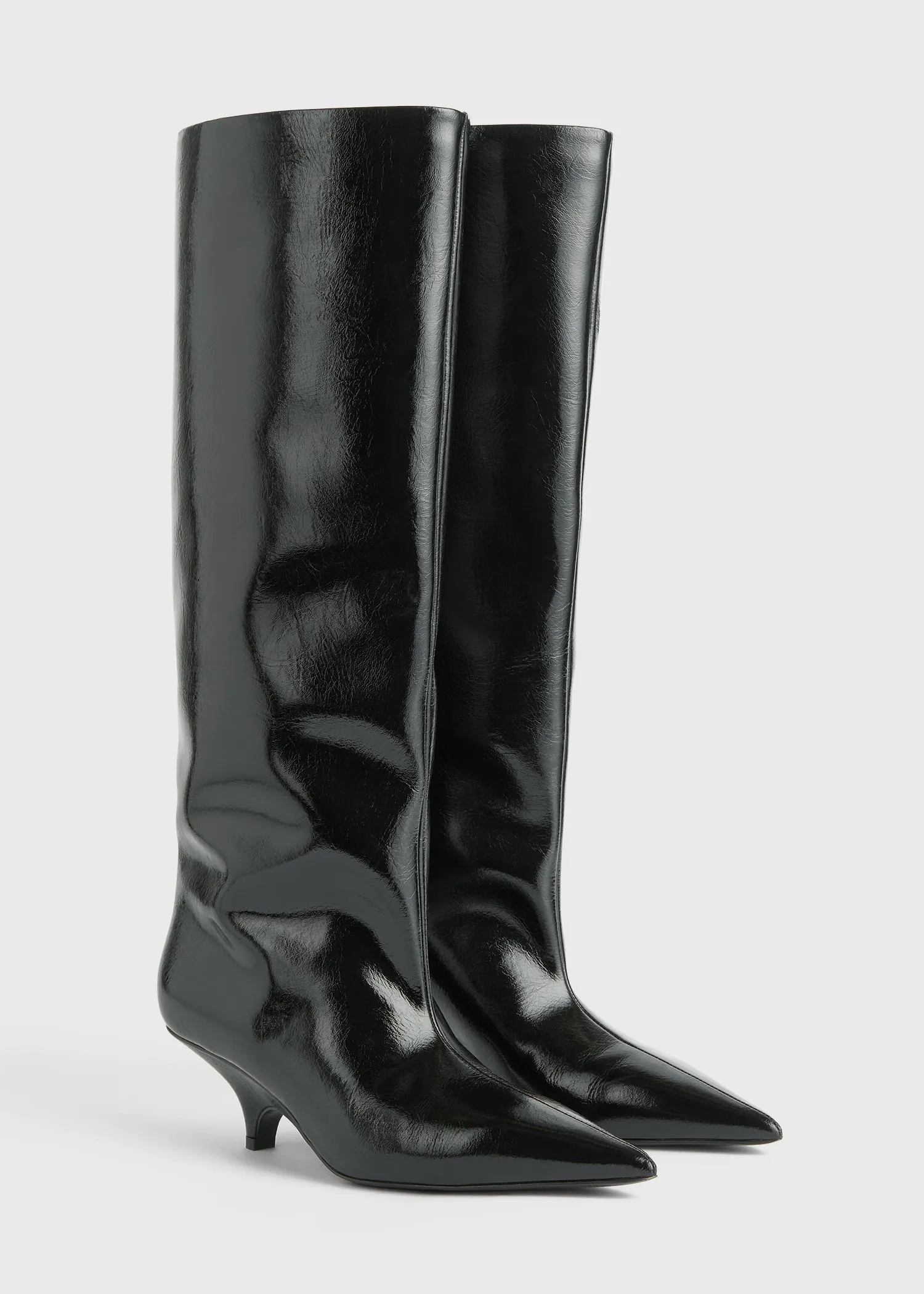 Wedge-heel Naplack boots black