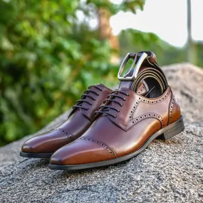 WILLIAM | Cognac Derby With Matching Belt